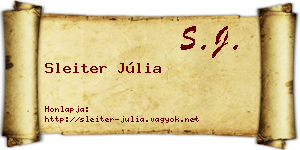 Sleiter Júlia névjegykártya